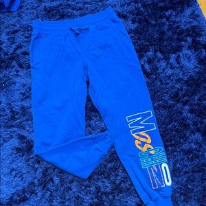 Moschino Kids Vibrant Blue Joggers with Multicolor Logo